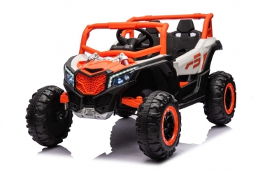 Kinderfahrzeug 12V 4x4 Kinder Elektro Kinderauto Buggy UTV 901 Ledersitz EVA Gummiräder schwarz