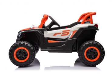 Kinderfahrzeug 12V 4x4 Kinder Elektro Kinderauto Buggy UTV 901 Ledersitz EVA Gummiräder