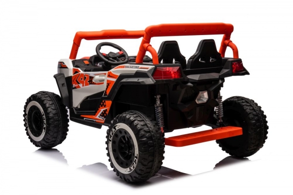 Kinderfahrzeug 24V 440Watt Kinder Elektro Auto Kinderquad Elektro Quad Elektromotorrad UTV9000 Zweisitzer Ledersitz EVA Gummiräder schwarz