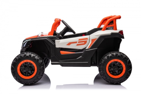 Kinderfahrzeug 12V 4x4 Kinder Elektro Kinderauto Buggy UTV 901 Ledersitz EVA Gummiräder schwarz